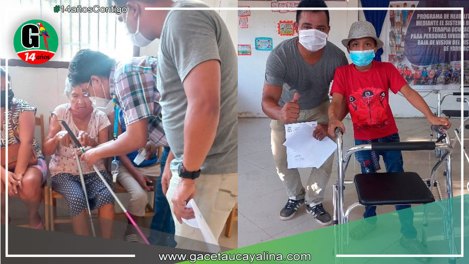 Regidor de la municipalidad de Yarinacocha entrega aparatos biomecánicos a discapacitados
