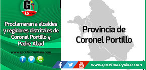 Mañana proclamaran a alcaldes y regidores distritales de Coronel Portillo y Padre Abad 