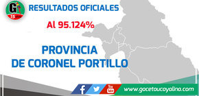 Conozca los Resultados Oficial al 95.124 % en la Provincia de Coronel Portillo