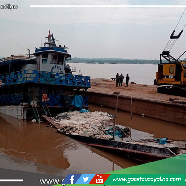 Embarcación de carga sufre accidente y se hunde en el río Ucayali 