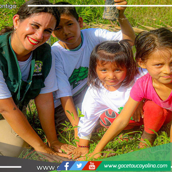 Arborización y educación ambiental en la quinta  fecha del proyecto sembrando oxígeno Curimana 2022