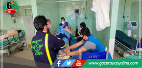 En ambulancia aérea trasladan a policía desde Iquitos a Lima para atención especializada 