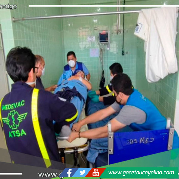 En ambulancia aérea trasladan a policía desde Iquitos a Lima para atención especializada 