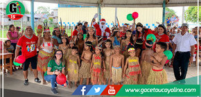 Niños de comunidades rurales pasaron tarde navideña con chocolatada realizada por personal de plataformas PIAS   