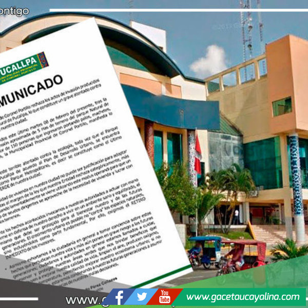 Municipalidad Provincial de Coronel Portillo rechaza los actos de invasión producidos en terrenos del Parque Natural de Pucallpa