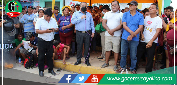 Gobernador Regional y manifestantes llegaron a acuerdo para suspender medida de lucha en Irazola