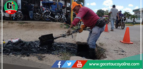 Realizan limpieza de cunetas en Av. Arborización 