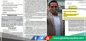 Declaran en estado de emergencia a la región Ucayali 