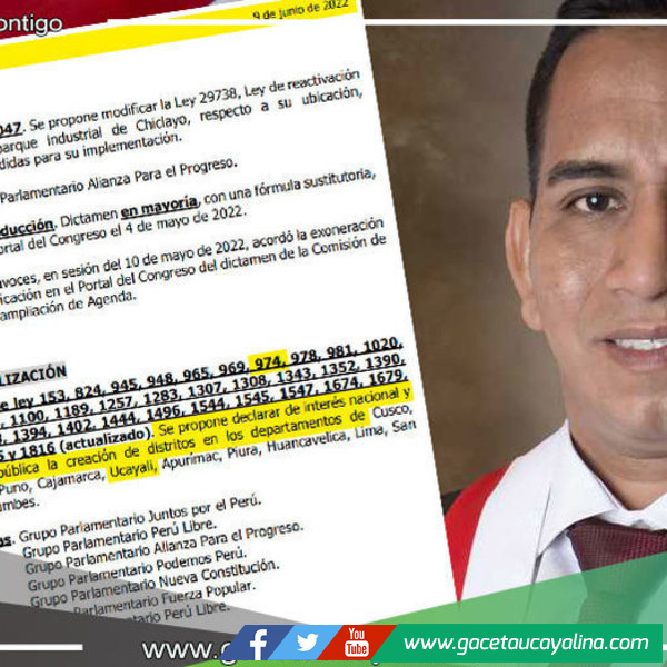 Se aprobaron tres Proyectos de Ley de autoría del Congresista por Ucayali, Elvis Vergara Mendoza