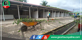 Municipalidad de Yarinacocha limpia a fondo Campo Ferial 