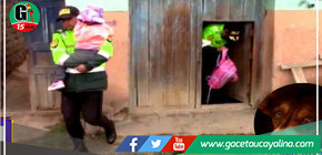 PNP lleva a la escuela a una niña con amputación de una pierna por salvar a un perro de un incendio