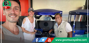 Turistas mexicanos regalaron un motocar nuevo a pucallpino