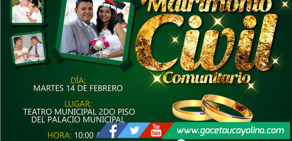 Matrimonio Civil Comunitario en Pucallpa 