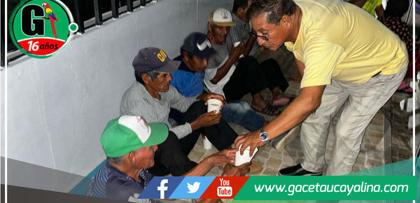 Alcalde de la provincia de Ucayali Comparte Nutritivo Refrigerio con Personas Mayores