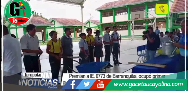 I.E. N° 0773 de Barranquita, se lleva el primer puesto en concurso de Conservación Ambiental 