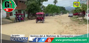 Vecinos del Jr. Martínez de Compagñón esperan el asfalto y alcantarillado 