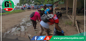 Recojo de inservibles en la Restinga y apoyo de maquinaria para mejorar puentes el Infiel y el Amor