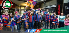 1.400 peñistas en Hamburgo con el Barça
