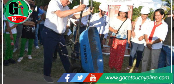 Colocación de la primera piedra para techo cobertor en el Colegio Emilio San Martín de Tabalosos