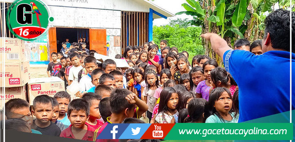 Municipalidad de Tahuania Regala Juguetes y Chocolatada en Comunidad Nativa Sempaya