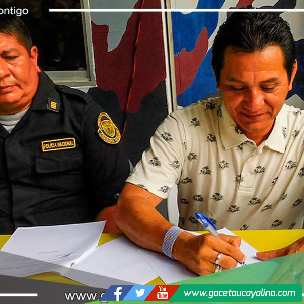 Municipalidad distrital de Manantay y PNP firman convenio de plan de seguridad ciudadana