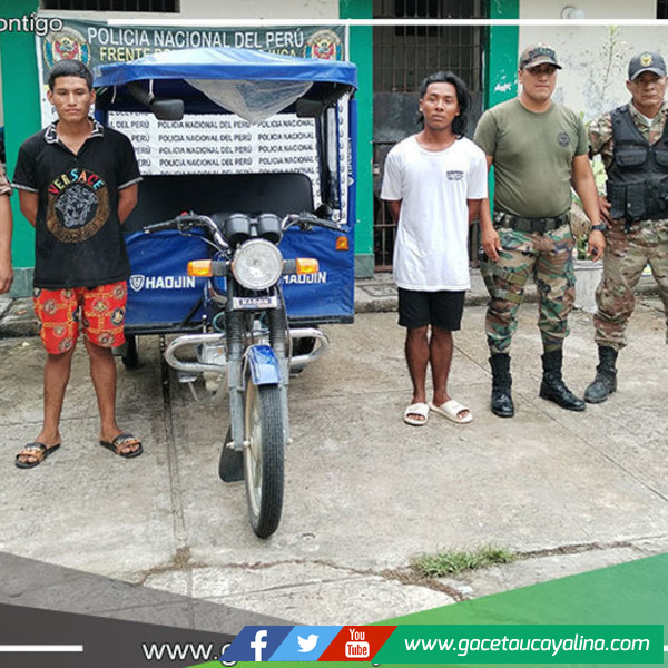 En patrullaje nocturno Serenazgo y PNP de Atalaya, logró la ubicación de 2 sujetos que robaron un motokar