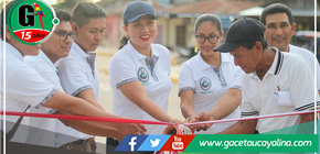 Inauguración de vías en el A.H. Ulises Reátegui en Yarinacocha 