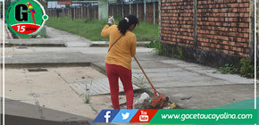 Realizan arreglo y limpieza de calles en diferentes puntos de la ciudad de Atalaya