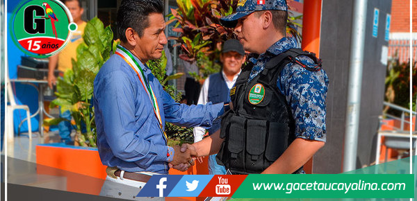 Alcalde de Manantay rinde homenaje a efectivos de Serenazgo por su 16 Aniversario 