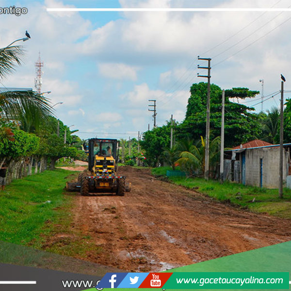 Municipalidad de Manantay arregla calles y descolmata caños naturales del A.H. Nueva América 