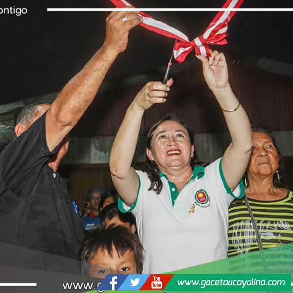 Alcaldesa de Coronel Portillo inaugura nuevo local comunal en el A.H. Flor de Adonis