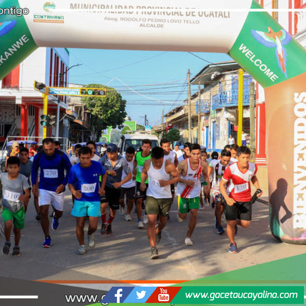 Alcalde Rodolfo Lovo Tello lideró exitosa Maratón 15k con jóvenes deportistas en Contamana