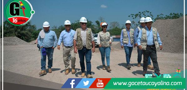 Gobernador Gambini sigue supervisando el avance de obras emblemáticas en Ucayali