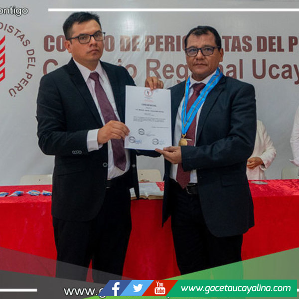 Mg. Miguel Ángel Saavedra Neyra asume decanato del Colegio de Periodistas del Perú en Ucayali
