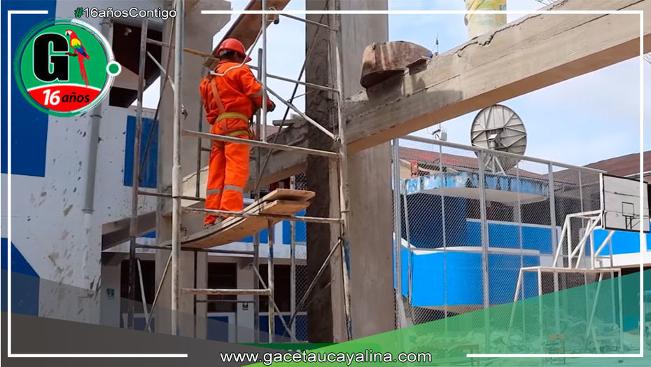 Municipalidad de Ucayali Avanza en Construcción de Cobertura de Patio de Formación de Colegio 64194 Virgen de Fátima