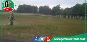 Municipalidad de Campo Verde responde a la comunidad con trabajos de mejora en el estadio.