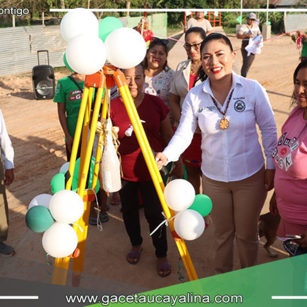 Alcaldesa de Yarinacocha Inauguran dos obras importantes en el distrito.
