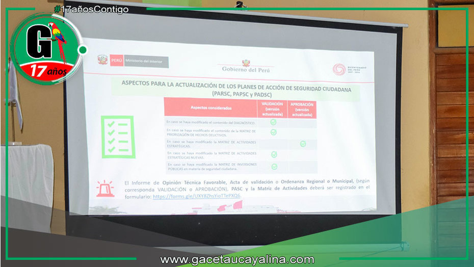 Atalaya presenta plan actualizado para mejorar seguridad provincial
