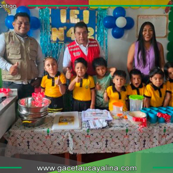 Qali Warma impulsa entrega de menaje de cocina a institución educativa por parte de la Municipalidad de Iberia