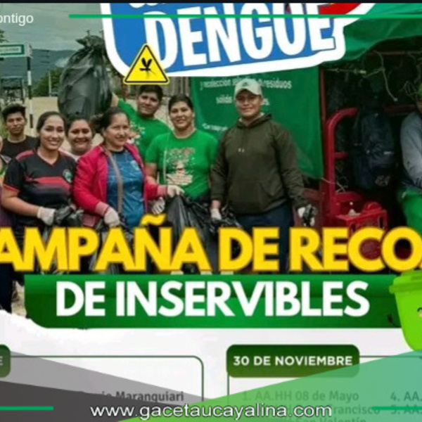 Municipalidad Provincial de Atalaya lanza campaña de recojo de inservibles.