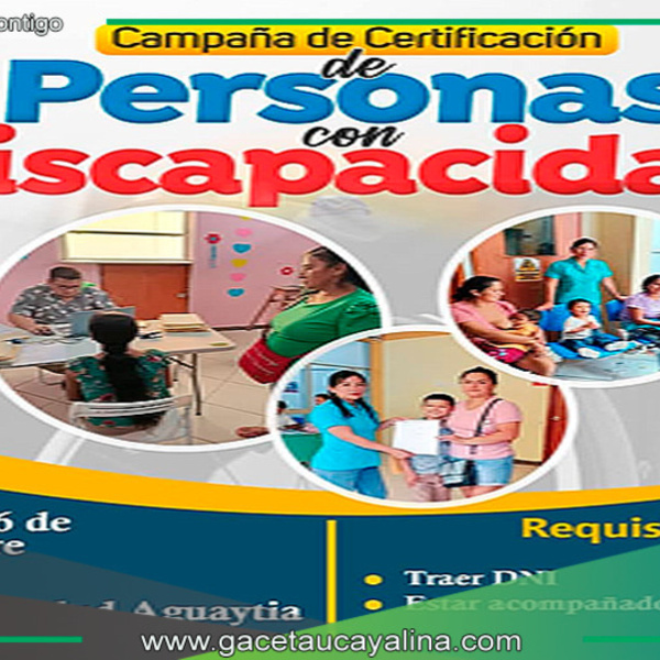 Campaña certifica a personas con discapacidad