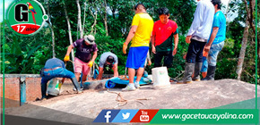 Limpian reservorio del sistema de agua