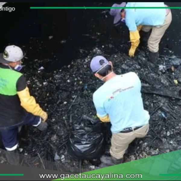 Tonelada y media de residuos retirados de caño natural en Yarinacocha.