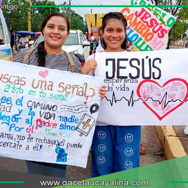 Cientos de fieles se reúnen en Pucallpa para la Marcha para Jesús 2024