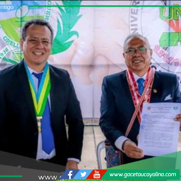 Distrito de Vargas Guerra Honra al Rector de la Universidad Nacional de Ucayali.