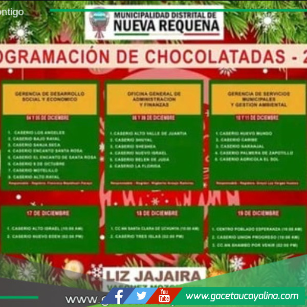 La Municipalidad de Nueva Requena Organiza Chocolatadas para Niños.