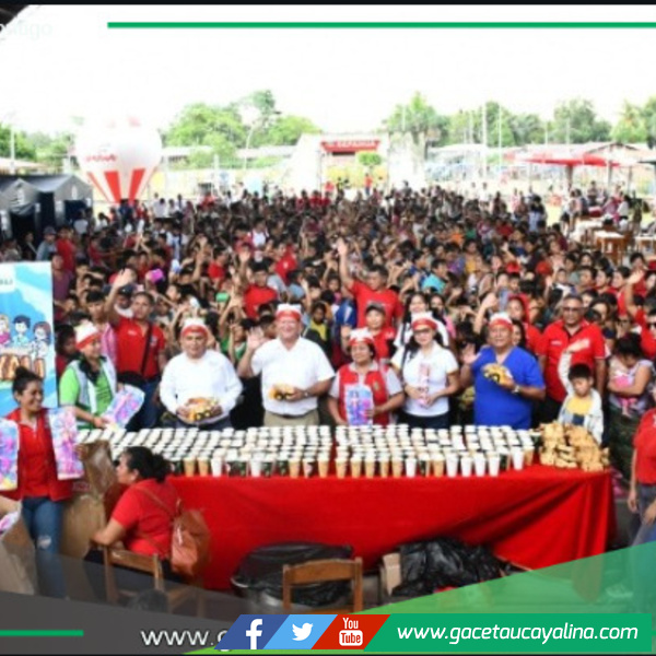 Más de 1000 niños disfrutaron de la primera chocolatada navideña del 2024 en Sepahua.
