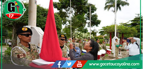 Ministra Promueve Valores Democráticos en Izamiento de Bandera en Madre de Dios