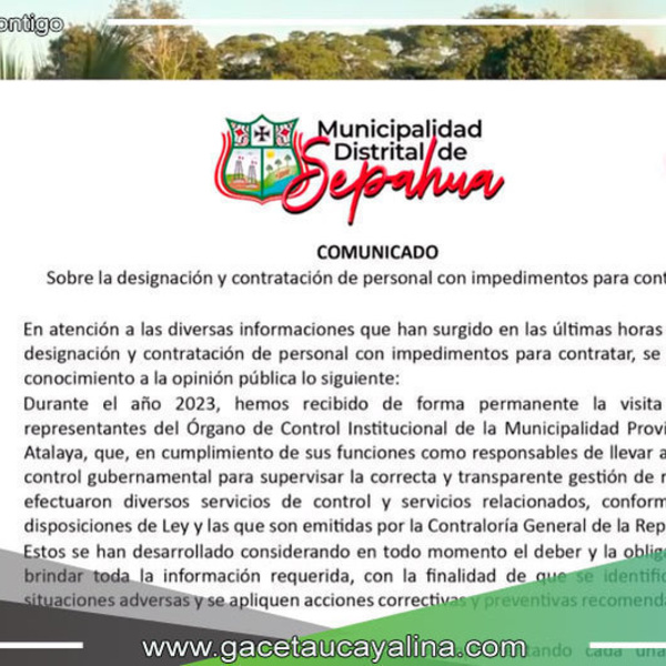 Municipalidad aclara proceso de contrataciones del 2023 ante difusión de medios escritos y Redes Sociales