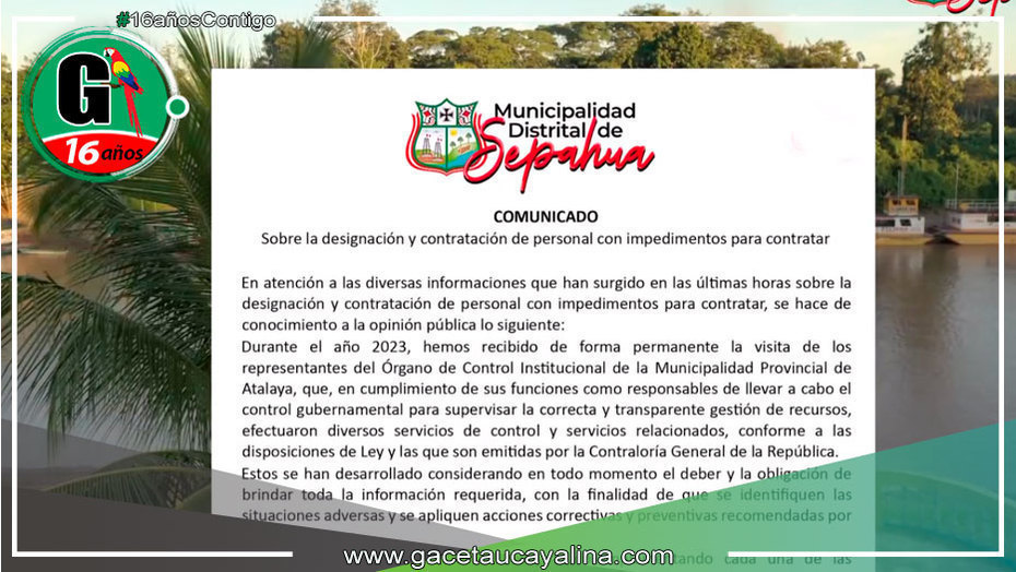 Municipalidad aclara proceso de contrataciones del 2023 ante difusión de medios escritos y Redes Sociales